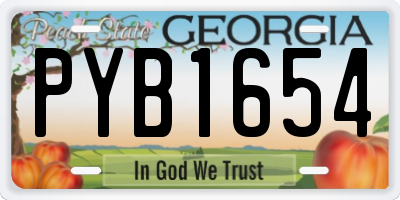 GA license plate PYB1654