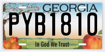 GA license plate PYB1810
