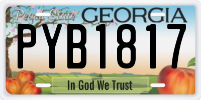 GA license plate PYB1817