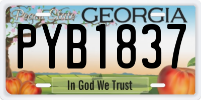 GA license plate PYB1837