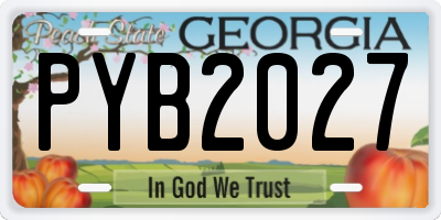 GA license plate PYB2027