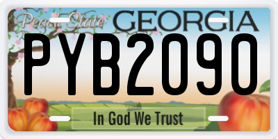 GA license plate PYB2090