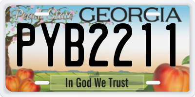GA license plate PYB2211