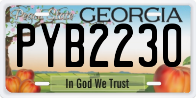 GA license plate PYB2230