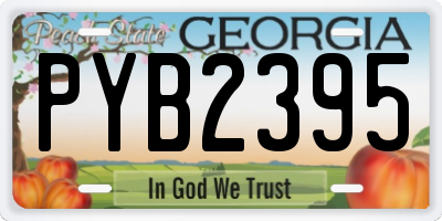 GA license plate PYB2395