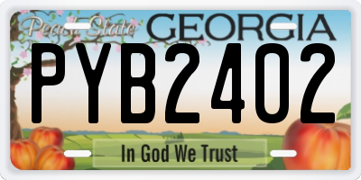 GA license plate PYB2402