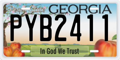 GA license plate PYB2411