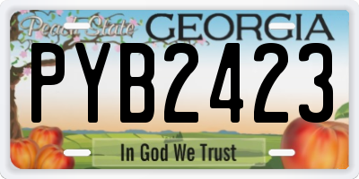 GA license plate PYB2423