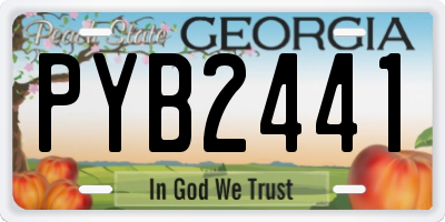 GA license plate PYB2441