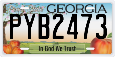 GA license plate PYB2473