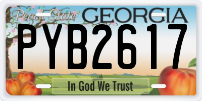 GA license plate PYB2617