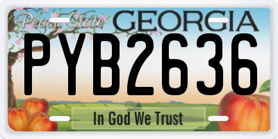 GA license plate PYB2636