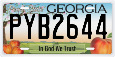 GA license plate PYB2644