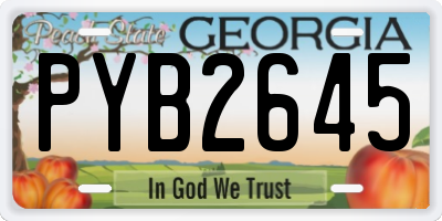 GA license plate PYB2645