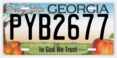 GA license plate PYB2677