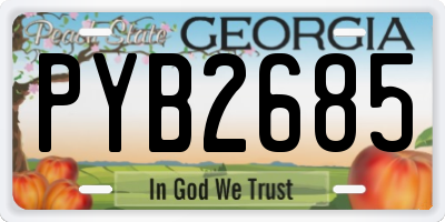 GA license plate PYB2685