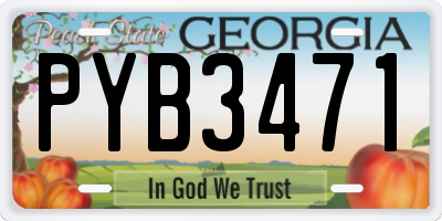 GA license plate PYB3471