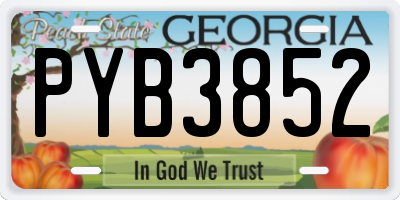 GA license plate PYB3852