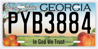 GA license plate PYB3884