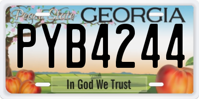GA license plate PYB4244