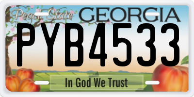 GA license plate PYB4533