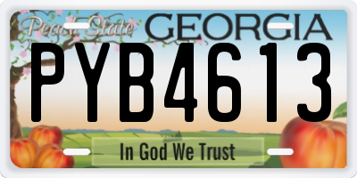 GA license plate PYB4613