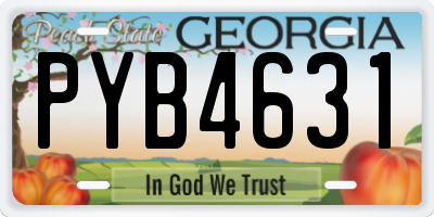 GA license plate PYB4631