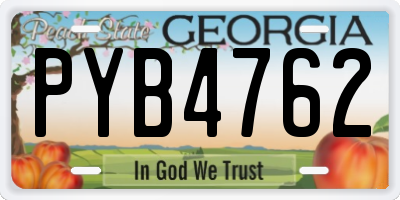 GA license plate PYB4762