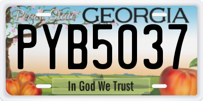 GA license plate PYB5037