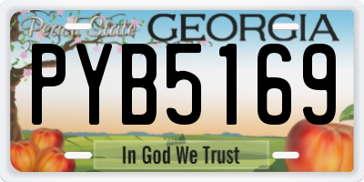 GA license plate PYB5169