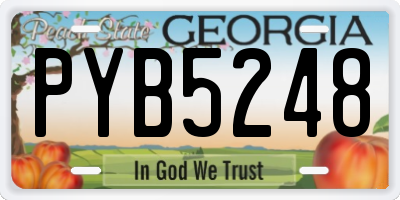 GA license plate PYB5248