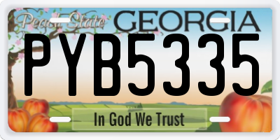 GA license plate PYB5335