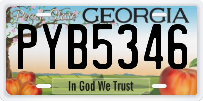GA license plate PYB5346