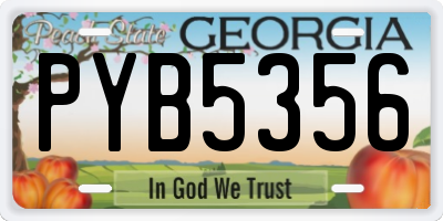 GA license plate PYB5356