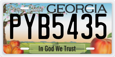 GA license plate PYB5435