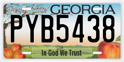 GA license plate PYB5438