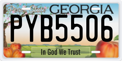 GA license plate PYB5506