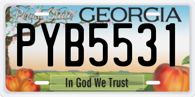 GA license plate PYB5531