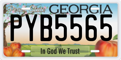 GA license plate PYB5565