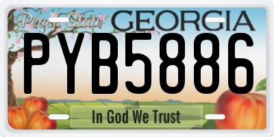 GA license plate PYB5886