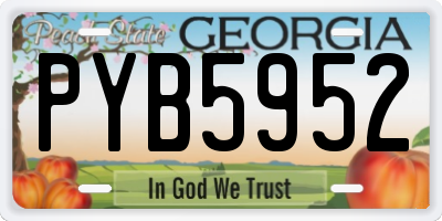 GA license plate PYB5952