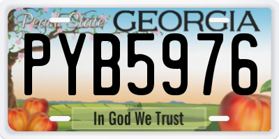 GA license plate PYB5976