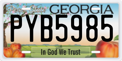 GA license plate PYB5985