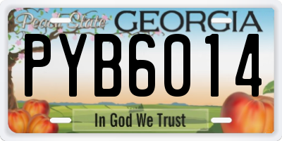 GA license plate PYB6014