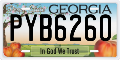 GA license plate PYB6260