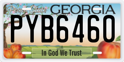 GA license plate PYB6460