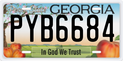 GA license plate PYB6684