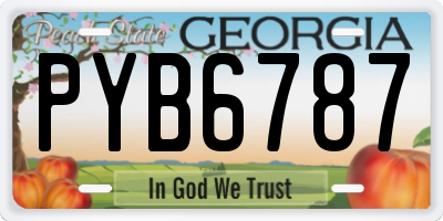 GA license plate PYB6787