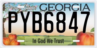 GA license plate PYB6847