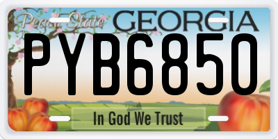 GA license plate PYB6850